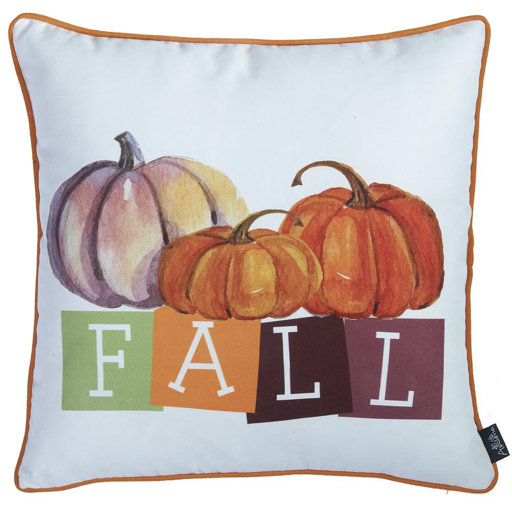 Set of 2 18"  Fall Season Pumpkin Gingham Throw Pillow Cover - 376893. Picture 4