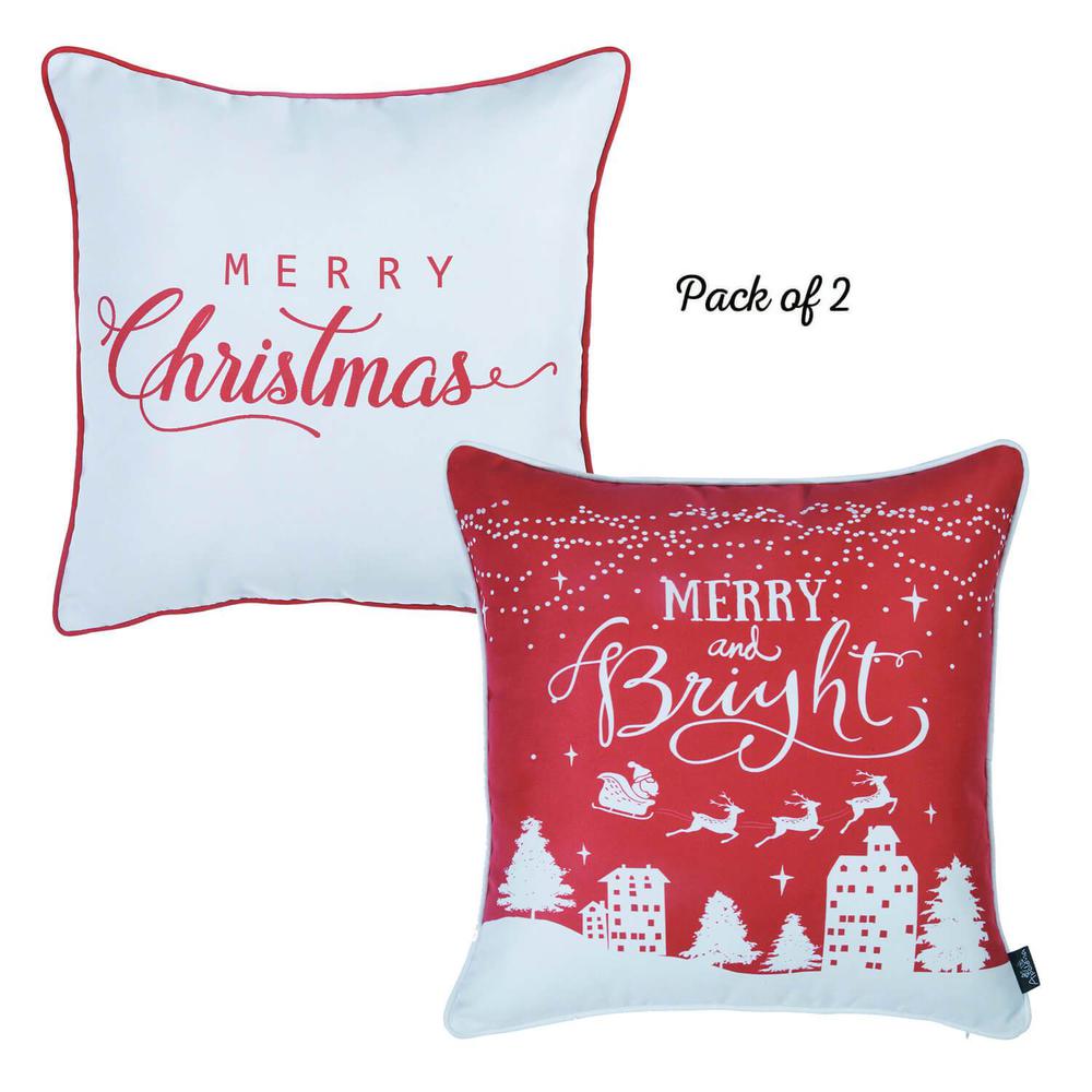 Set of 2 18" Merry Christmas Throw Pillow Cover - 376898. Picture 3