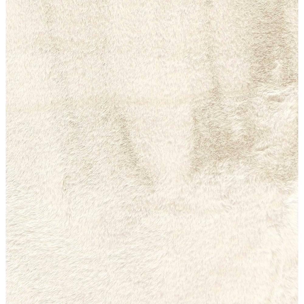 Luxe Faux Rabbit Fur Rectangular Rug 3 x 5   - Ivory - 376908. Picture 3