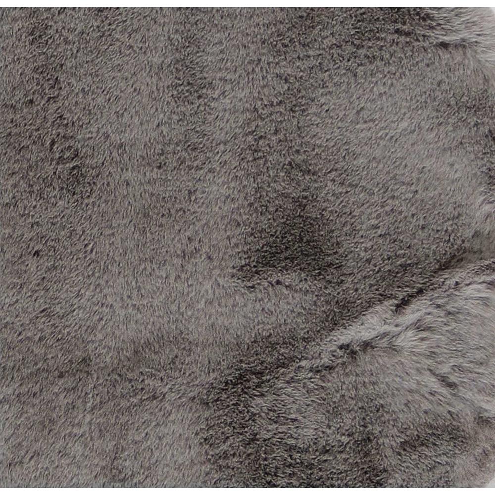 Luxe Faux Rabbit Fur Rectangular Rug 3' x 5'   - Grey - 376909. Picture 3