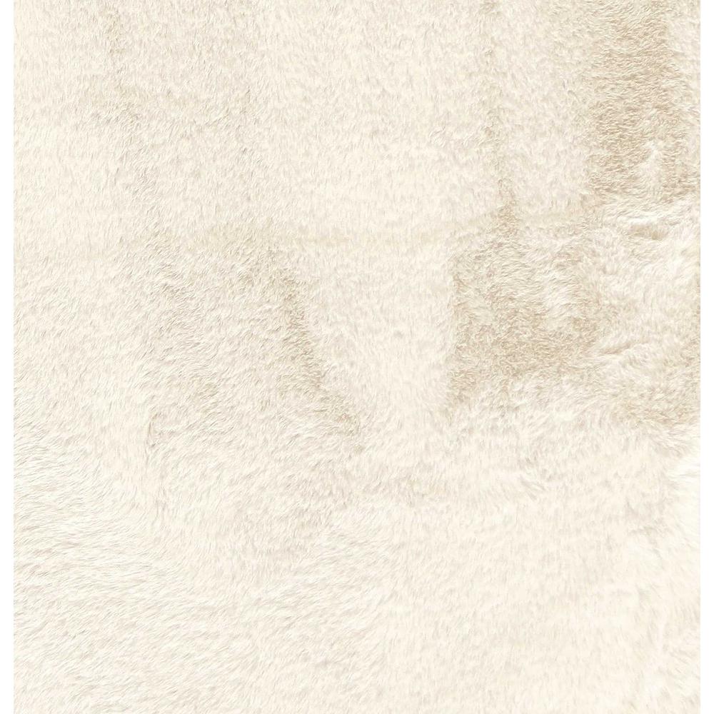 Luxe Faux Rabbit Fur Rectangular Rug 5' x 8'   - Ivory - 376913. Picture 3