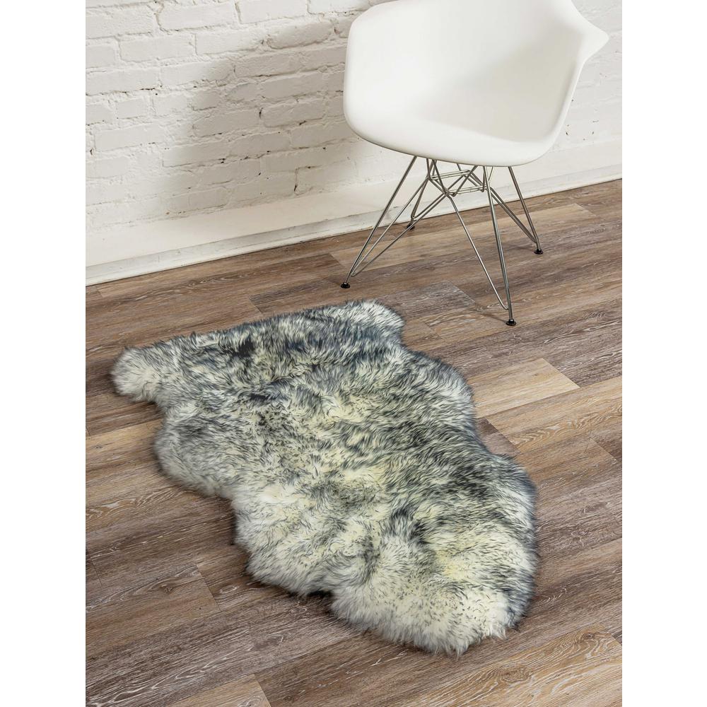 2' x 3' Gray Mist New Zealand Natural Sheepskin Rug - 376923. Picture 2
