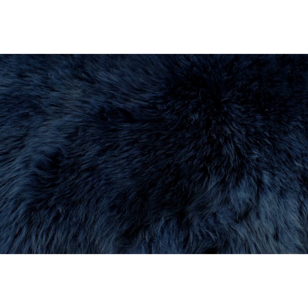 2' x 3' Navy New Zealand Natural Sheepskin Rug - 376931. Picture 2