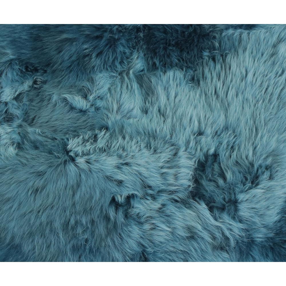 2' x 3' Teal New Zealand Natural Sheepskin Rug - 376933. Picture 2