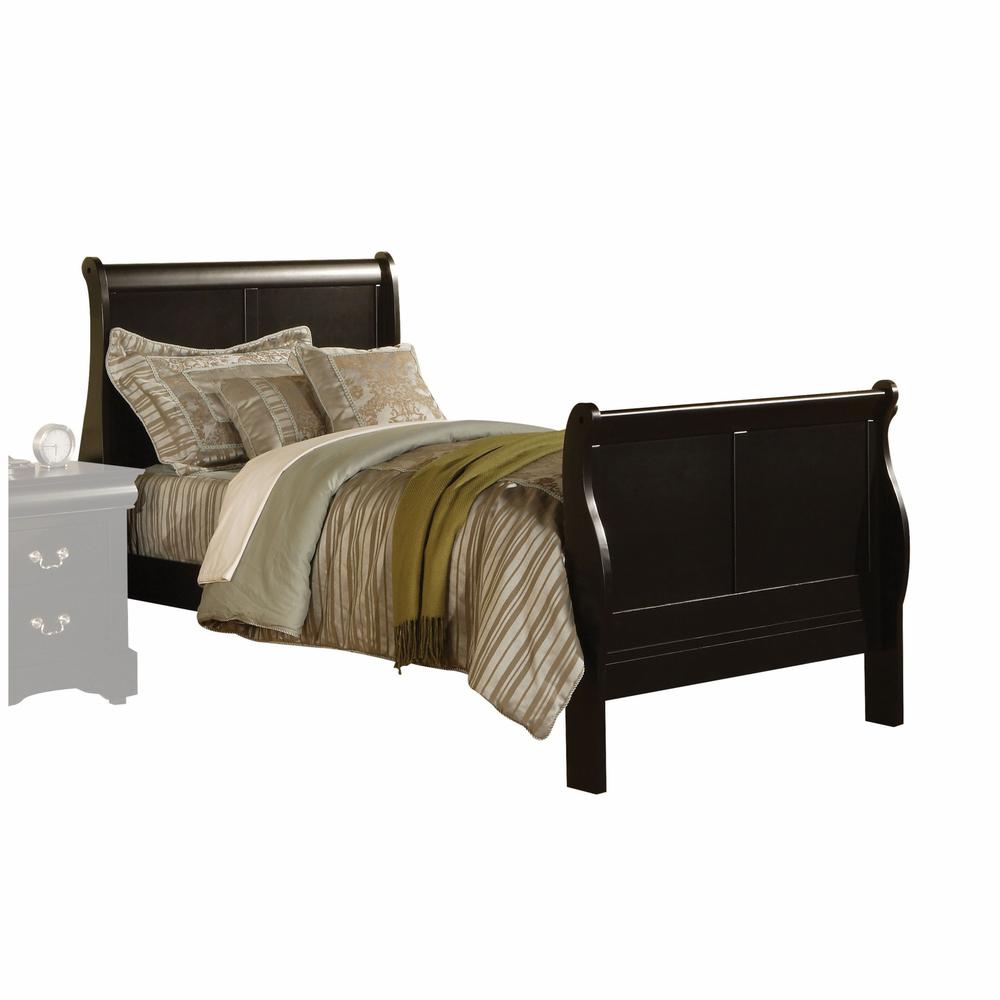 Black Wooden Full Size Sleigh Bed - 376962. Picture 1
