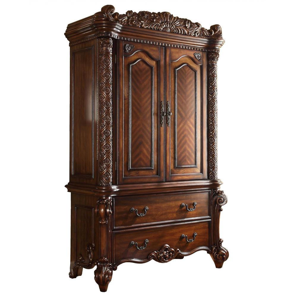 87" Two Doors Cherry Wood TV Armoire - 376972. Picture 1