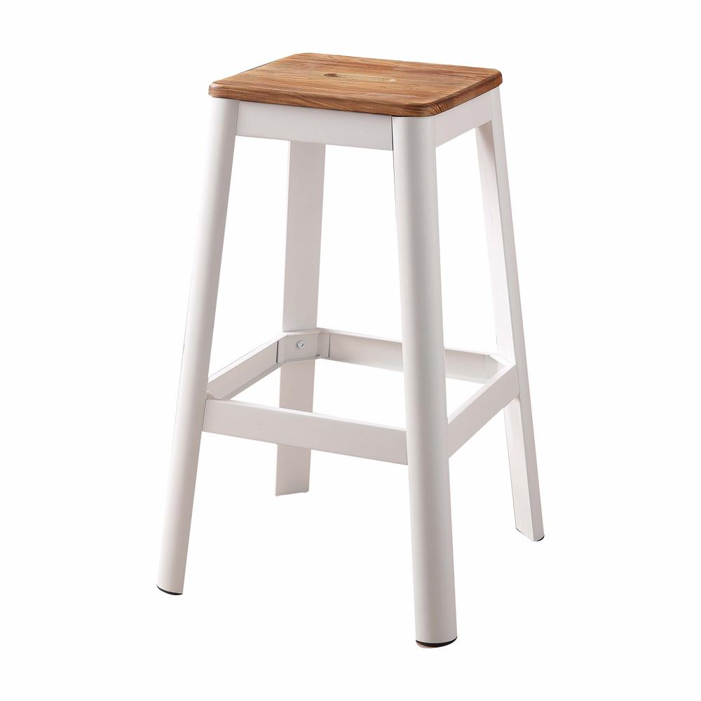 Contrast White and Natural Wood Bar Stool - 376986. Picture 1