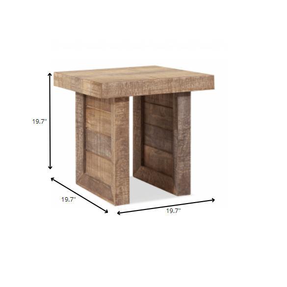 Solid Wood Butcher Block Style End or Side Table. Picture 3