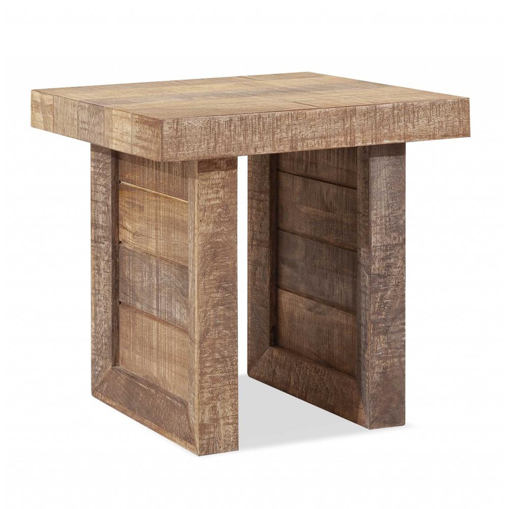 Solid Wood Butcher Block Style End or Side Table. Picture 4