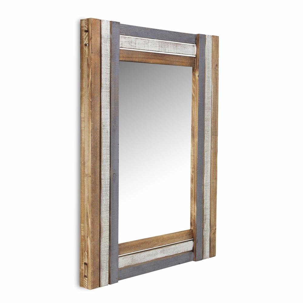 Rectangular Multicolored Wood Framed Mirror - 379824. Picture 1