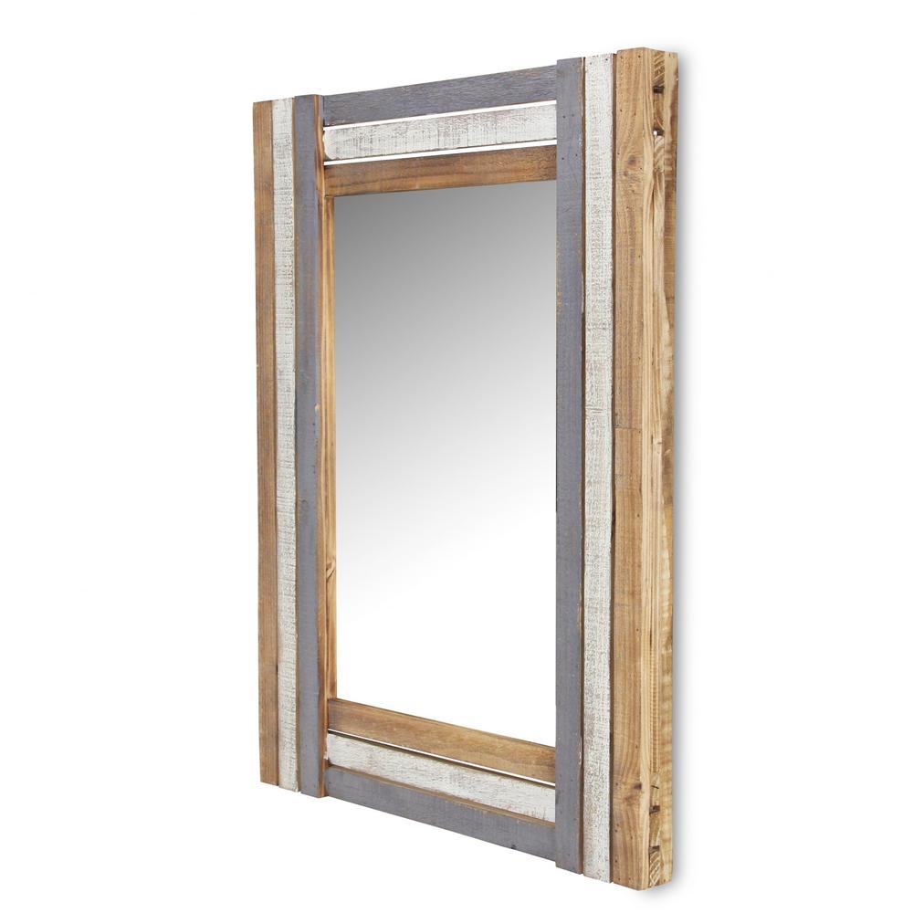 Rectangular Multicolored Wood Framed Mirror - 379824. Picture 2