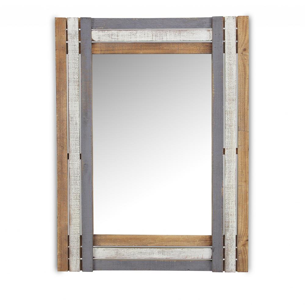 Rectangular Multicolored Wood Framed Mirror - 379824. Picture 3