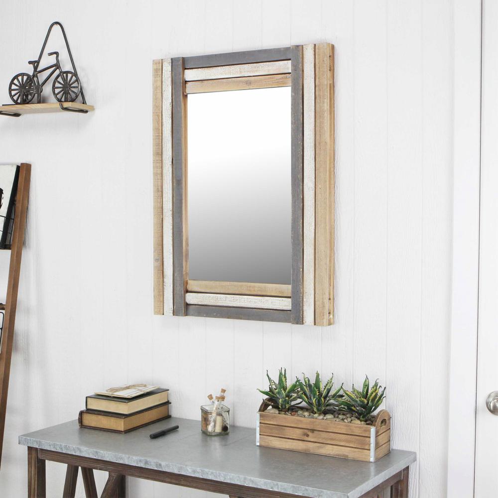 Rectangular Multicolored Wood Framed Mirror - 379824. Picture 5