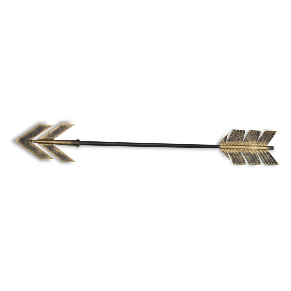 Black and Burnished Gold Metal Arrow Wall Decor - 379827. Picture 1