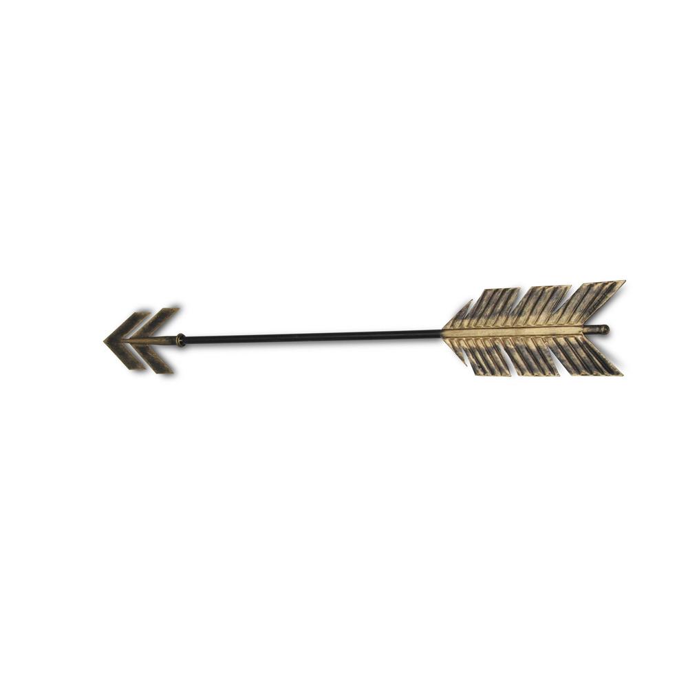 Black and Burnished Gold Metal Arrow Wall Decor - 379827. Picture 2