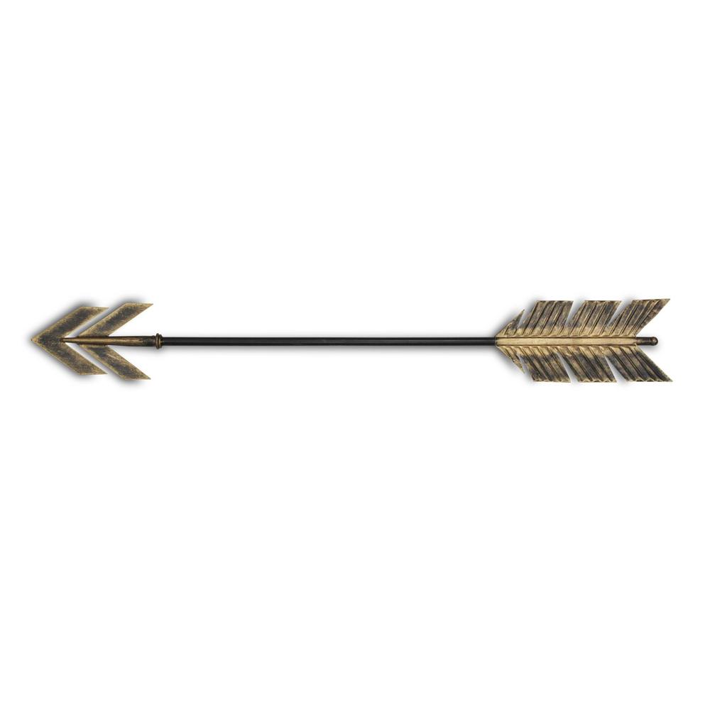 Black and Burnished Gold Metal Arrow Wall Decor - 379827. Picture 3