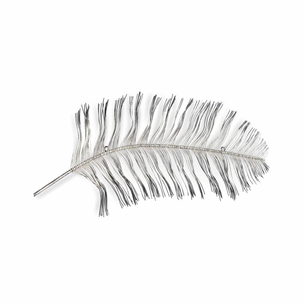 Black and Silver Metal Peacock Feather Wall Decor - 379830. Picture 1