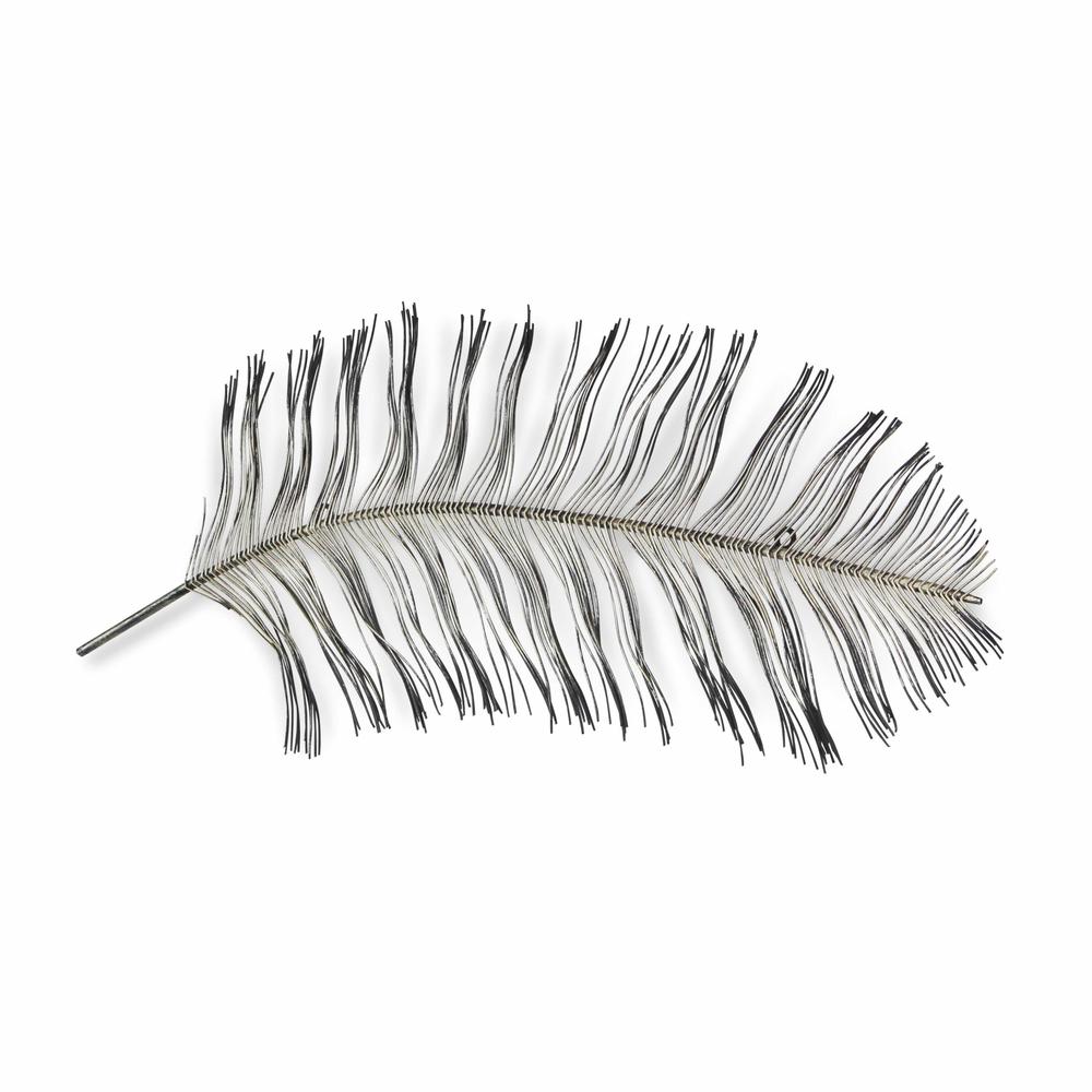 Black and Silver Metal Peacock Feather Wall Decor - 379830. Picture 2