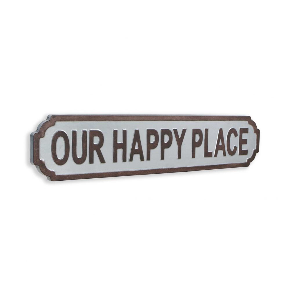 Gray Metal Wall Mounted Sign  Our Happy Place - 379843. Picture 1