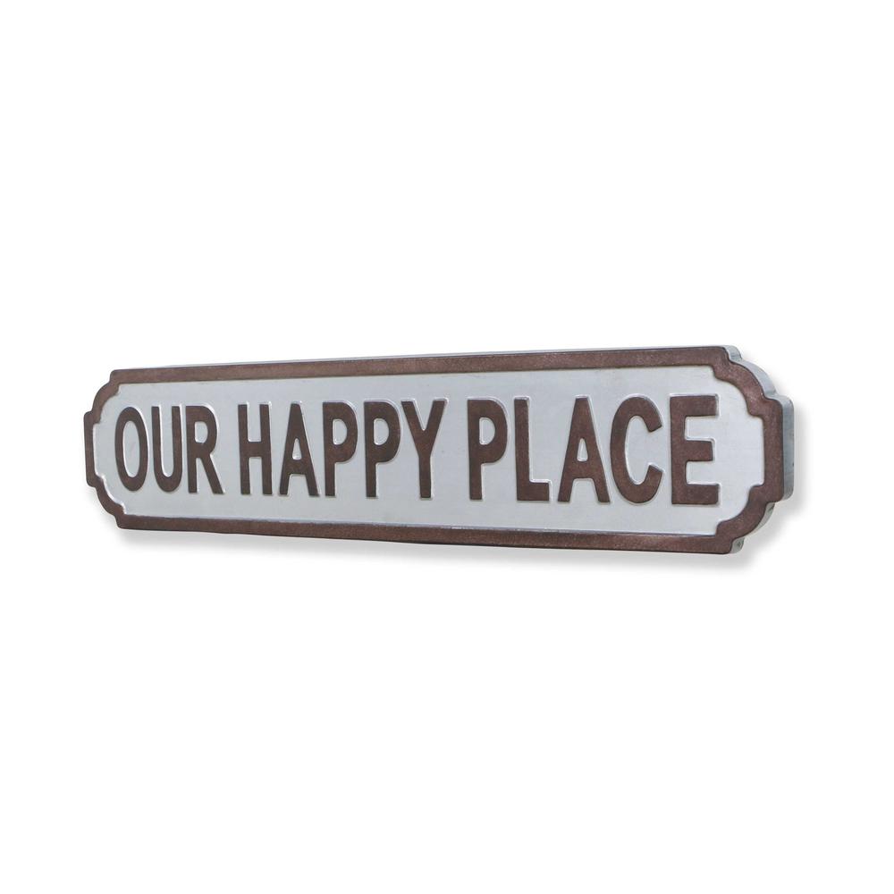 Gray Metal Wall Mounted Sign  Our Happy Place - 379843. Picture 2