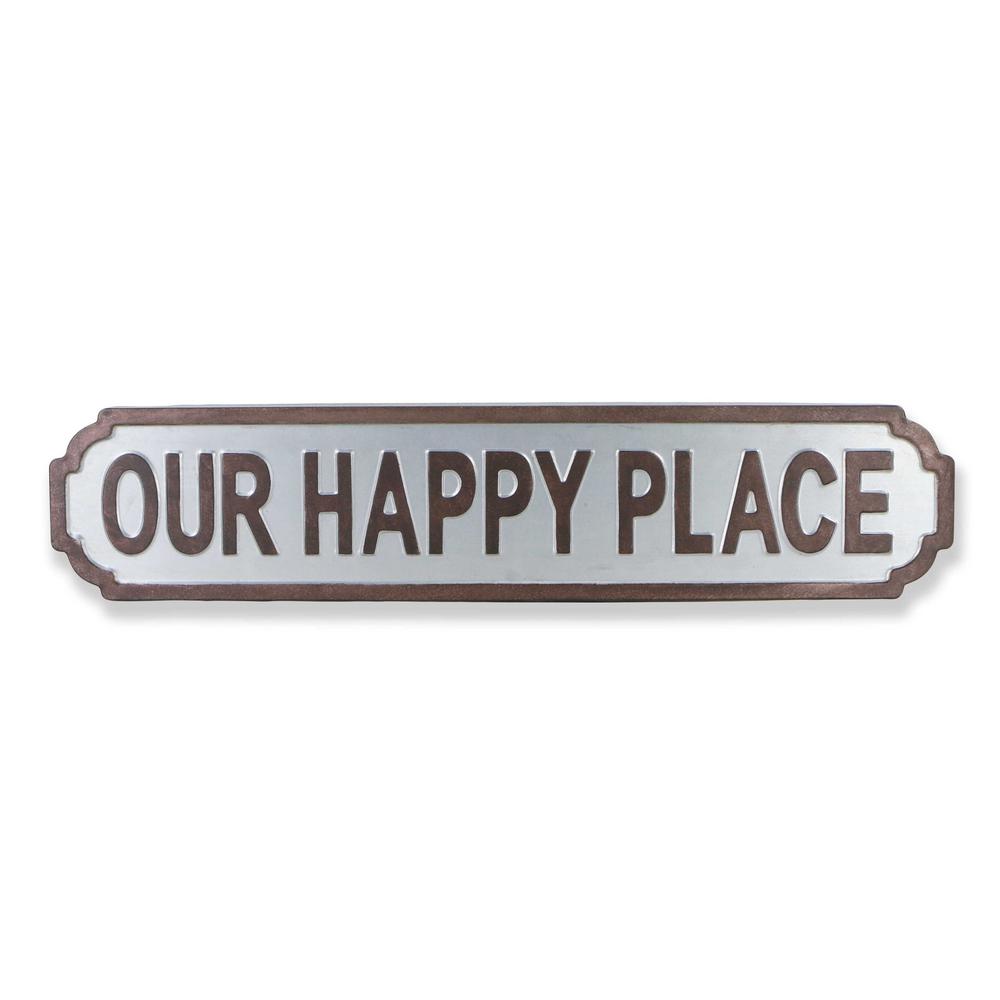 Gray Metal Wall Mounted Sign  Our Happy Place - 379843. Picture 3