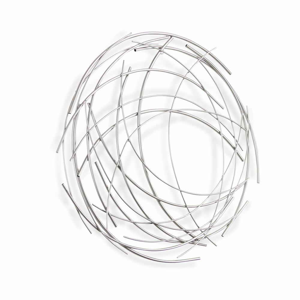 Silver Metal Abstract Round hanging Wall Art Decor - 379844. Picture 1