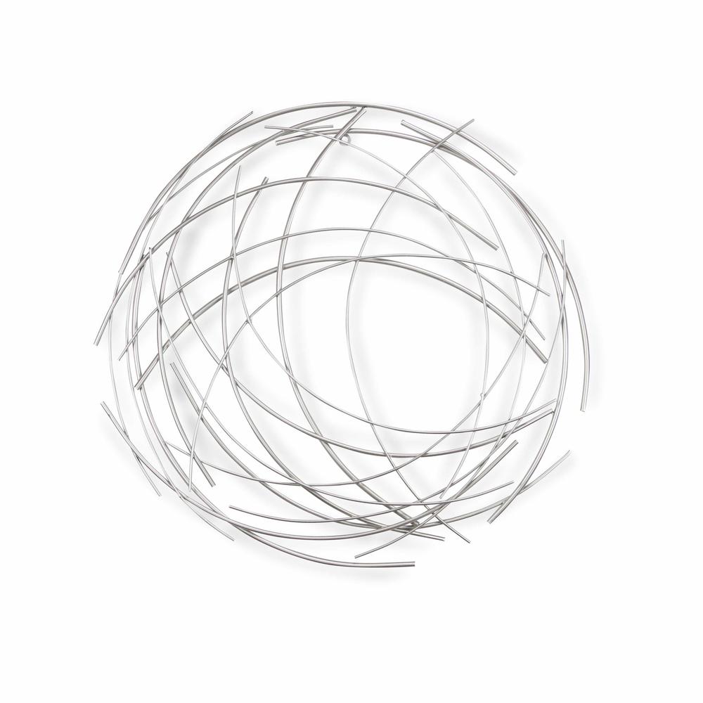 Silver Metal Abstract Round hanging Wall Art Decor - 379844. Picture 3