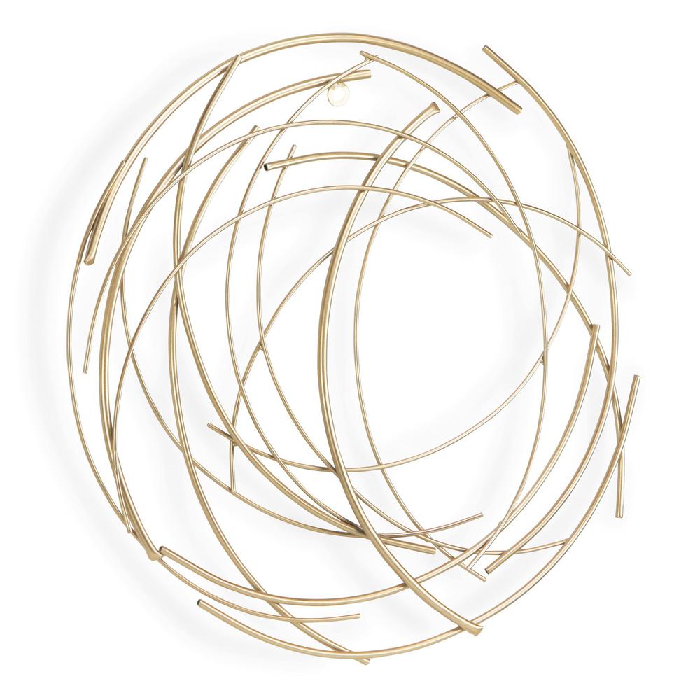 Gold Metal Abstract Round hanging Wall Art Decor - 379845. Picture 1