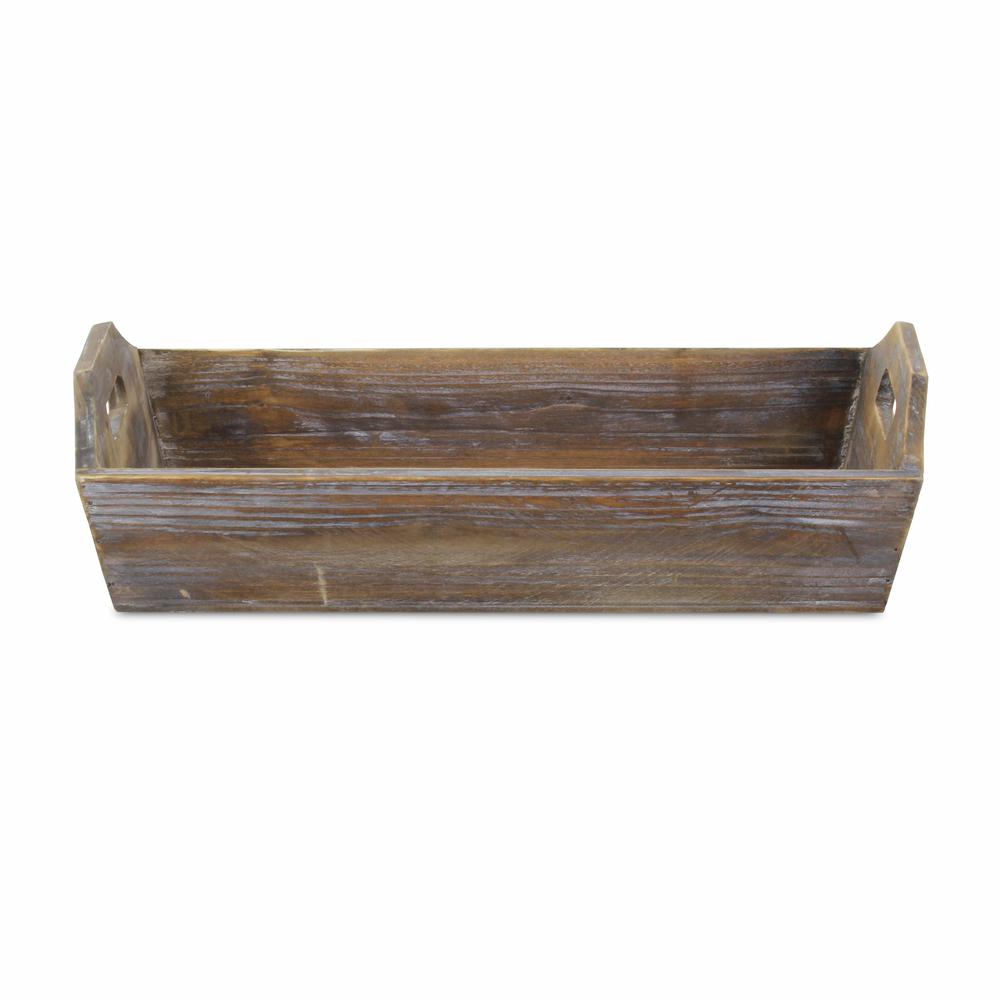 Dark Brown Finish Wood Serving Tray with Handles - 379869. Picture 3