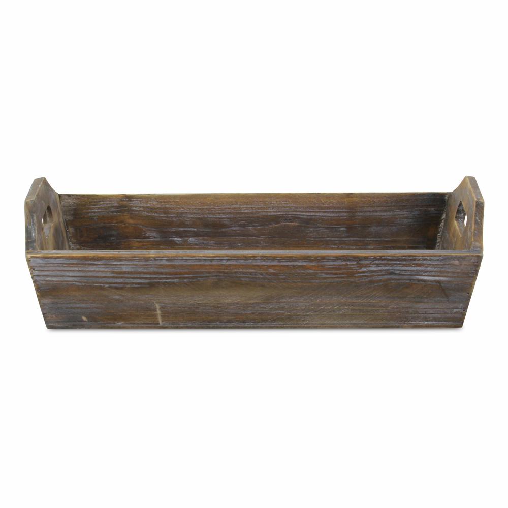 Dark Brown Finish Wood Serving Tray with Handles - 379869. Picture 4