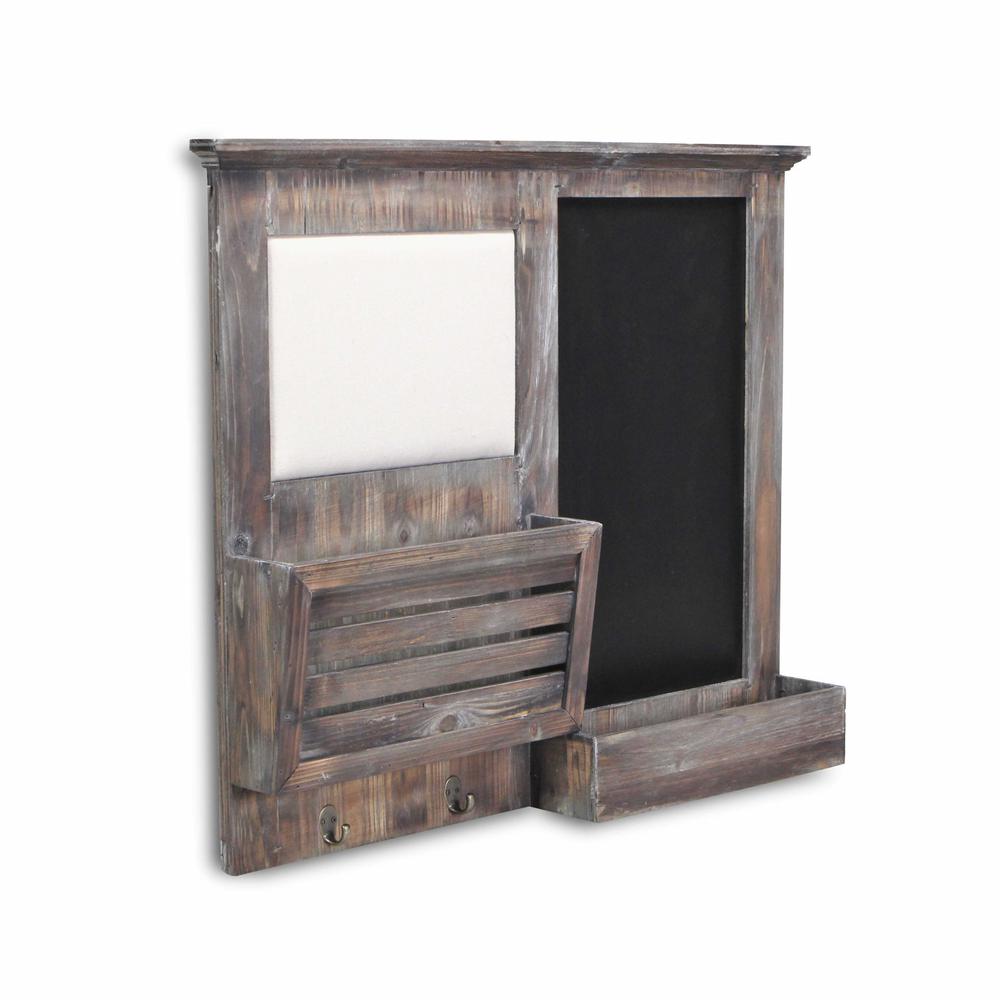 Gray Wooden Wall Chalkboard with Side Storage Basket - 379874. Picture 1