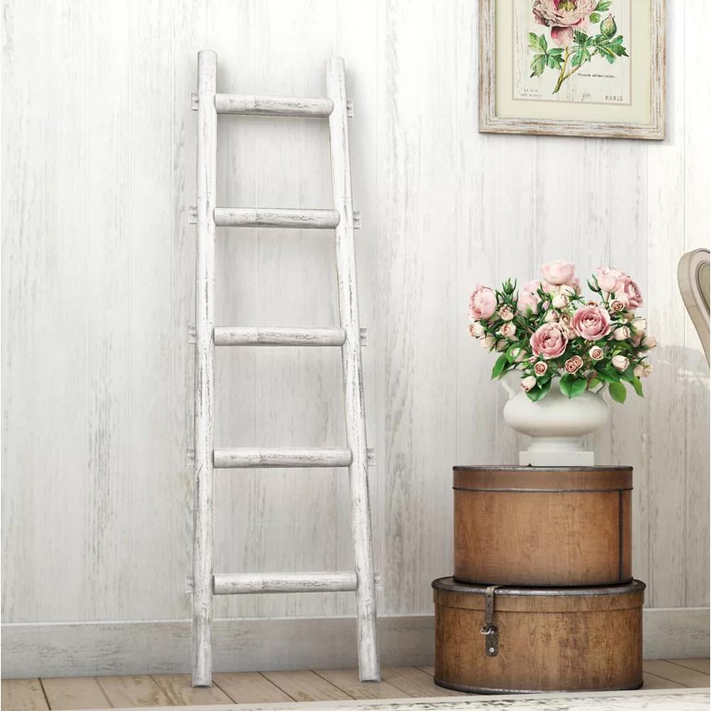 5 Step White Decorative Ladder Shelve - 379916. Picture 2