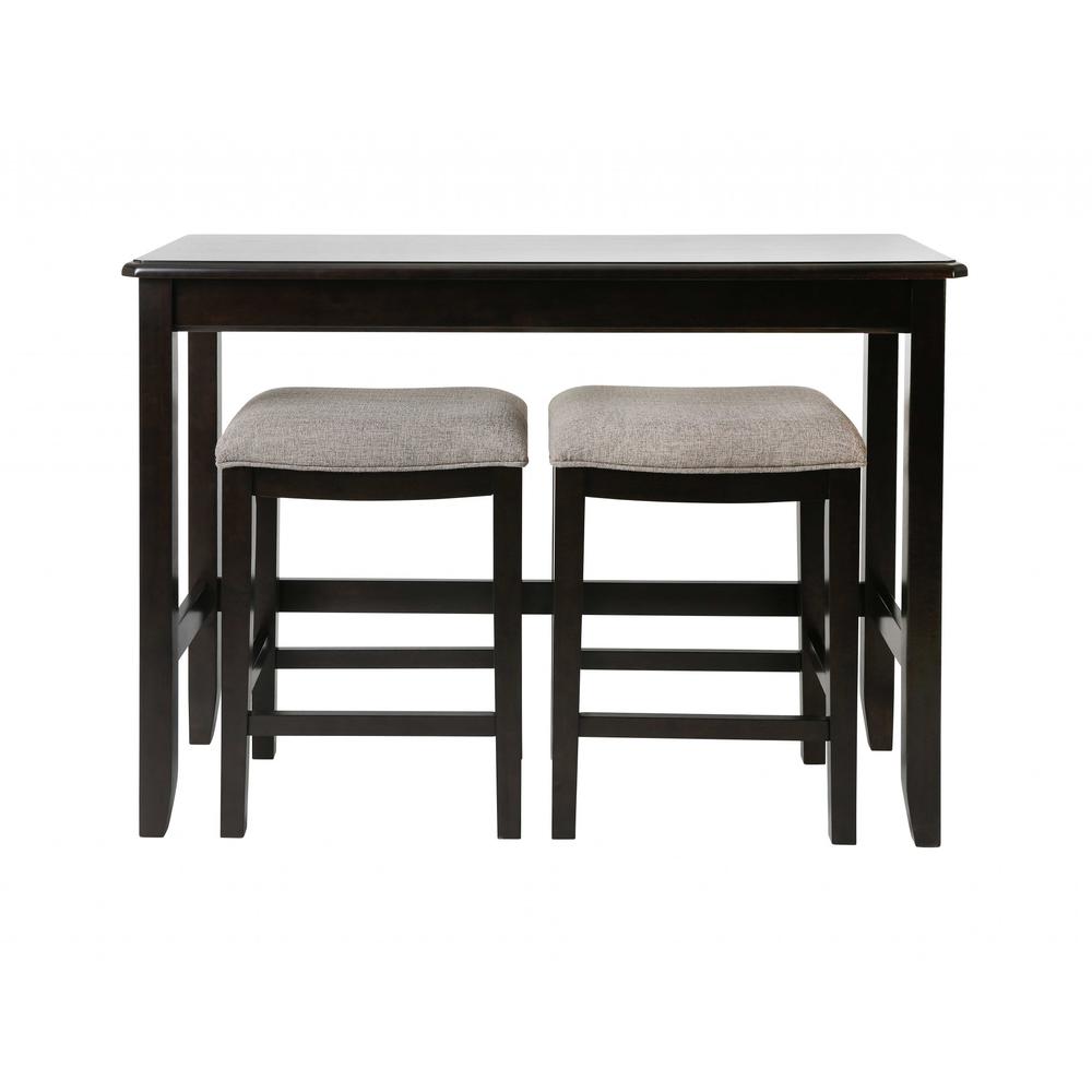 Perfecto Espresso Finish Sofa table with Two Bar Stools - 379938. Picture 2
