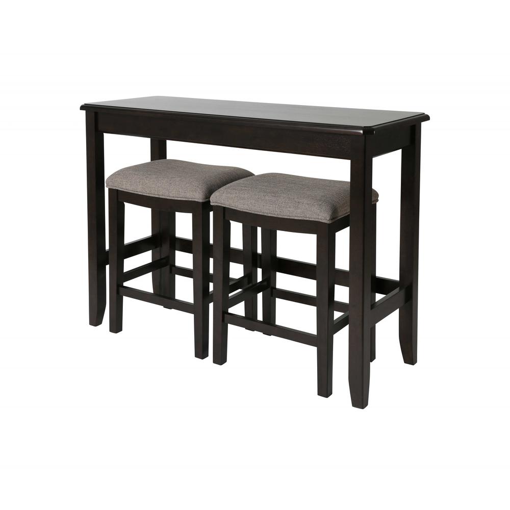 Perfecto Espresso Finish Sofa table with Two Bar Stools - 379938. Picture 3