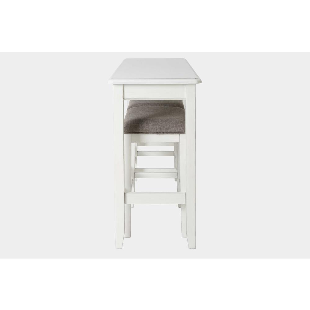 Perfecto White Finish Sofa table with Two Bar Stools - 379939. Picture 3