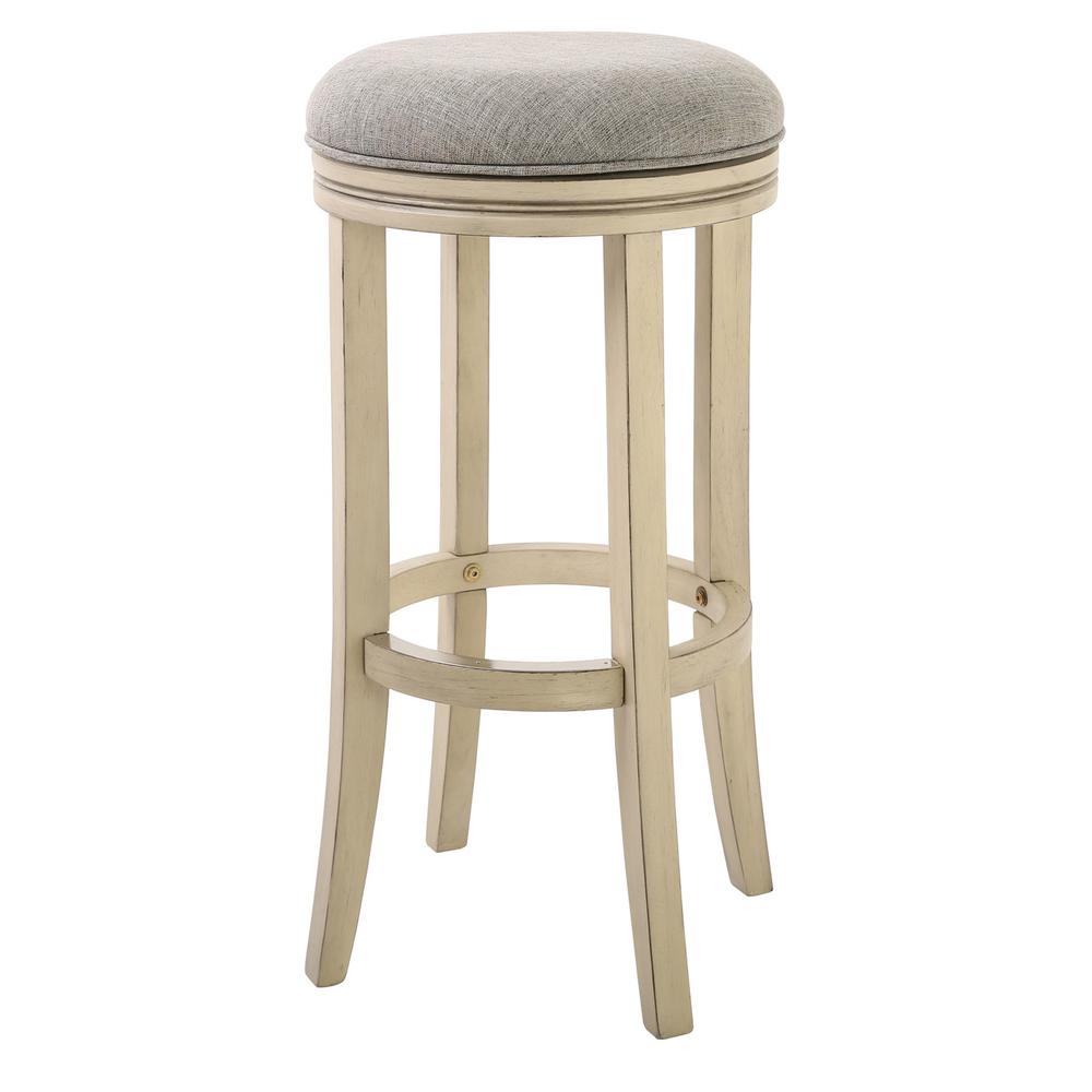 30" Ivory Finished Solid Wood frame in Paradigm Quartz fabric Bar Stool - 380001. The main picture.