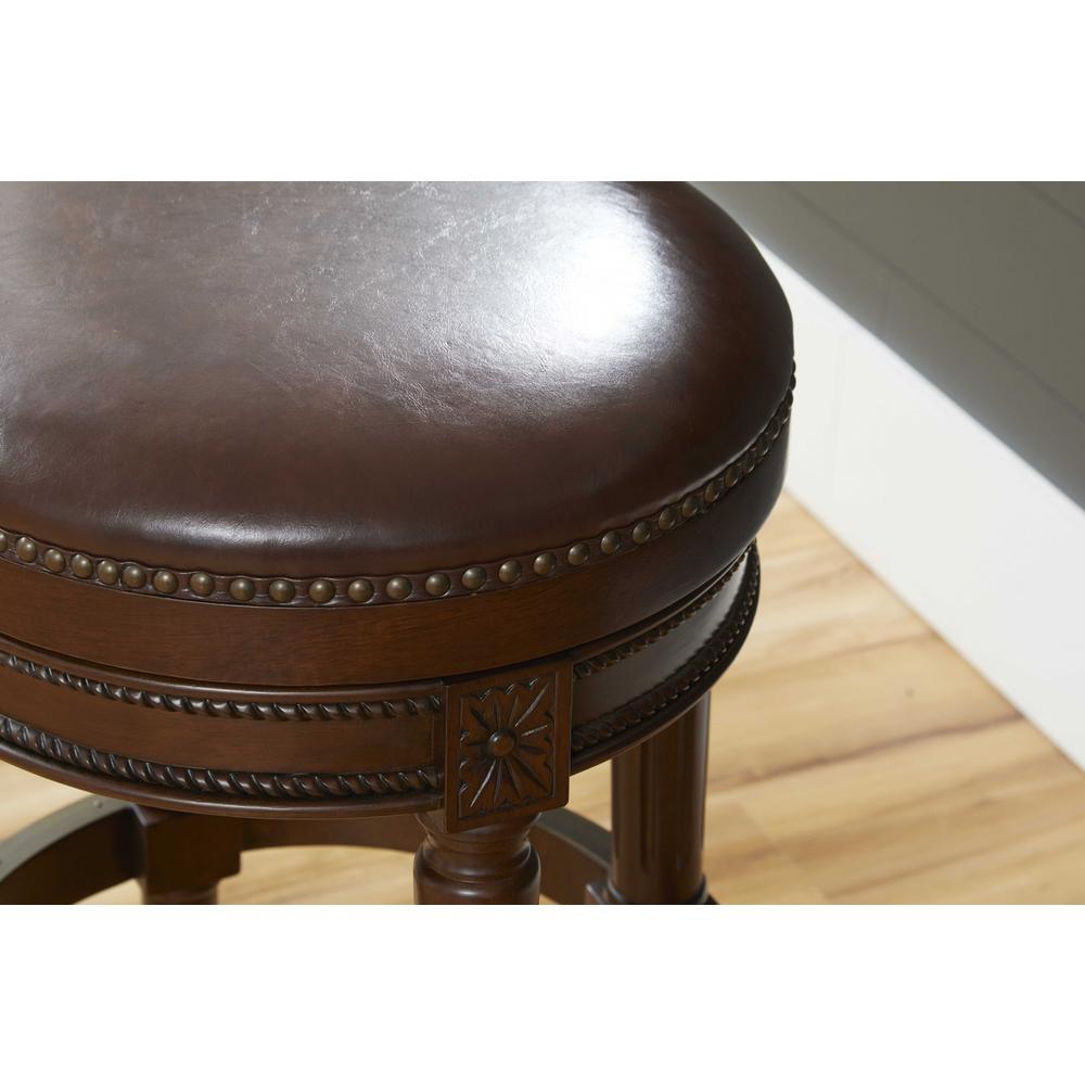 Distressed Walnut Finished Bar Height Round  Stool - 380065. Picture 2