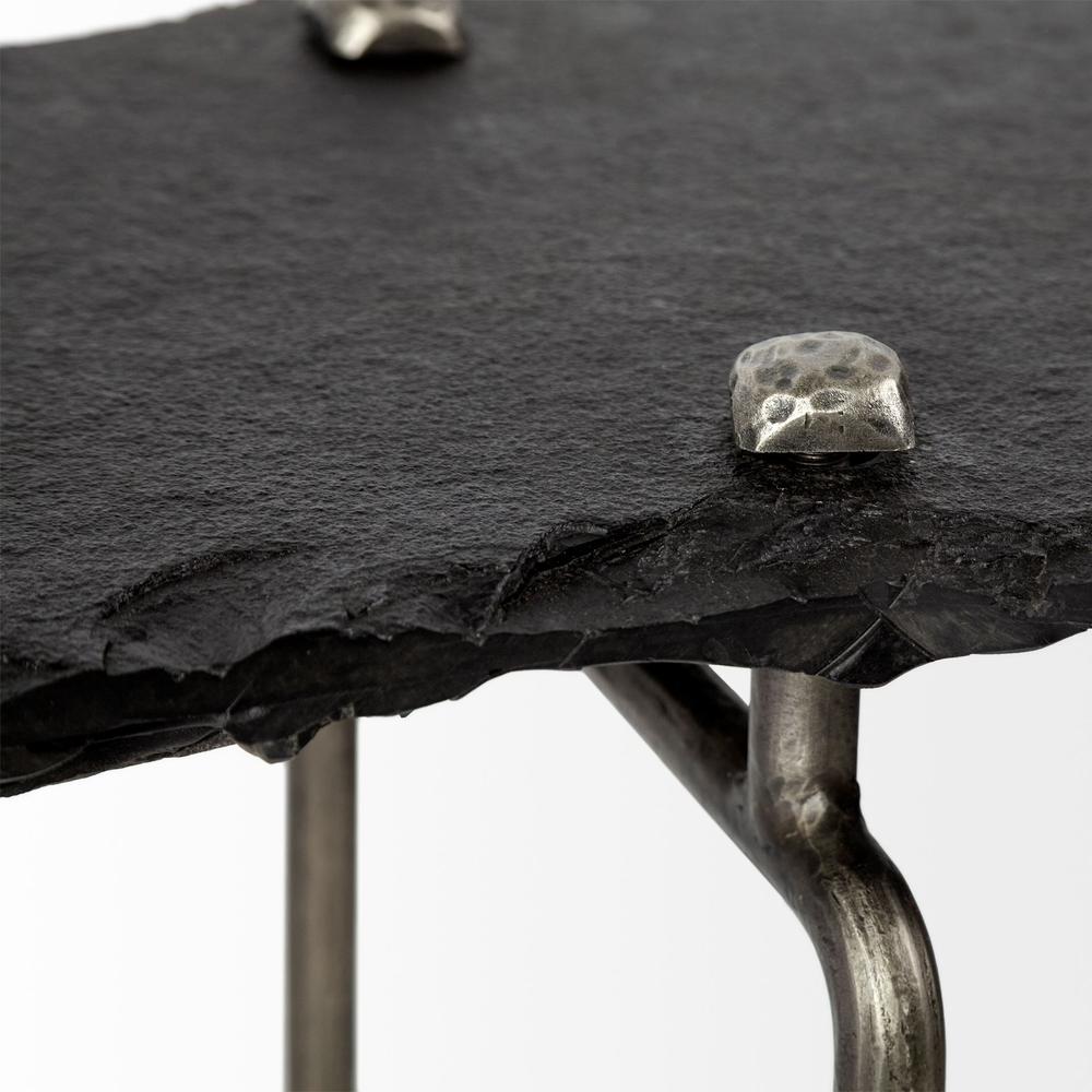 Black Slate Console Table With Iron Base - 380219. Picture 3