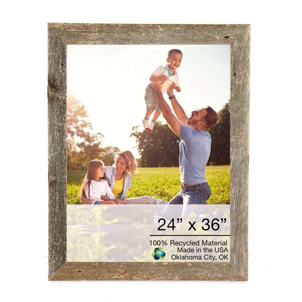 24x36 Natural Weathered Grey Picture Frame with Plexiglass Holder - 380262. Picture 1