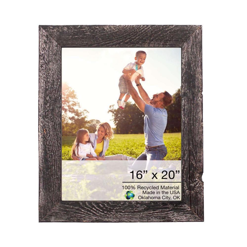 16x20 Rustic Smoky Black Picture Frame with Plexiglass Holder - 380275. Picture 1
