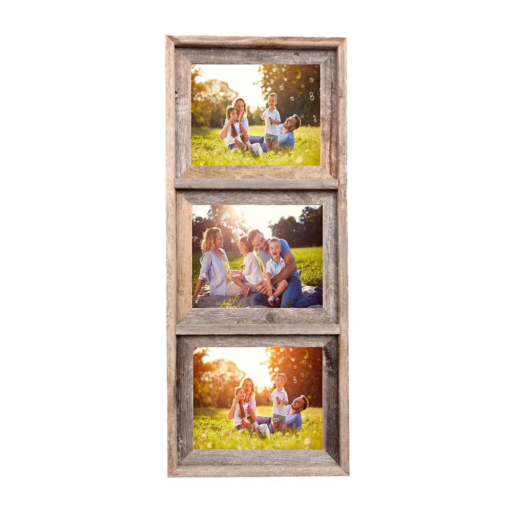3  8x10 Rustic Weathered Grey Picture Frame with Plexiglass Holder - 380291. Picture 2