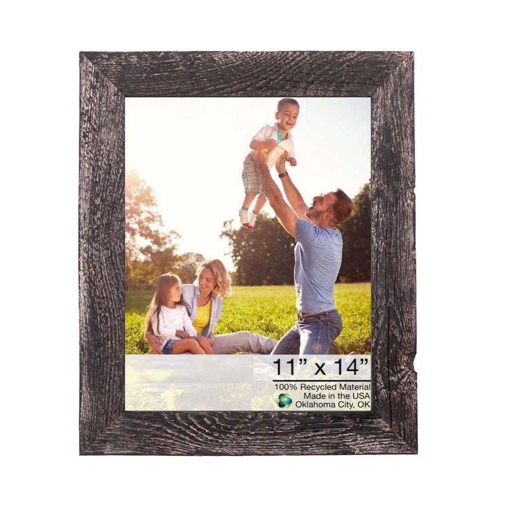 11x14 Rustic Smoky Black Picture Frame with Plexiglass Holder - 380296. Picture 1