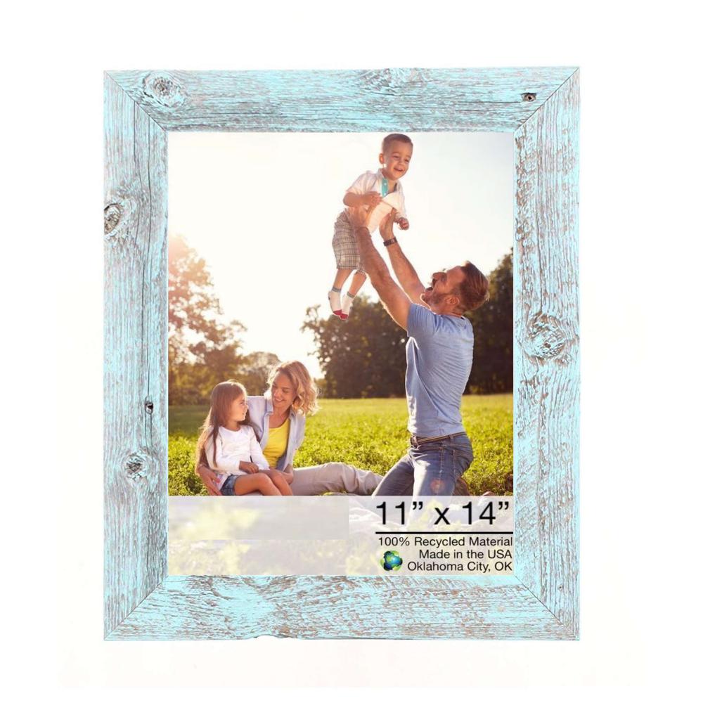 11x14 Rustic Blue Picture Frame with Plexiglass Holder - 380298. The main picture.