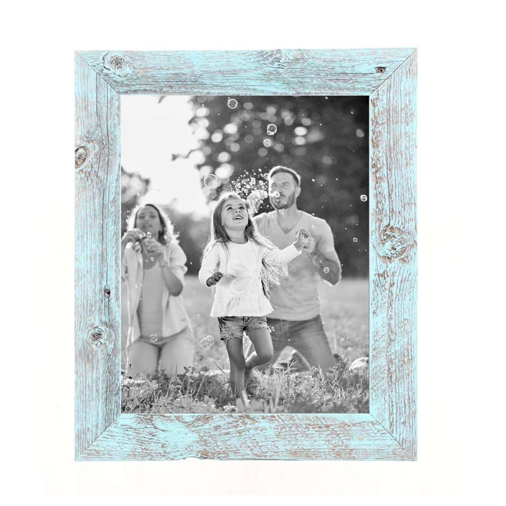 11x14 Rustic Blue Picture Frame with Plexiglass Holder - 380298. Picture 3