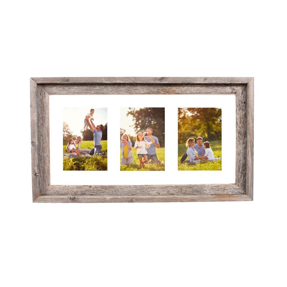 3 5x7 Rustic White Picture Frame with Plexiglass Holder - 380300. Picture 1