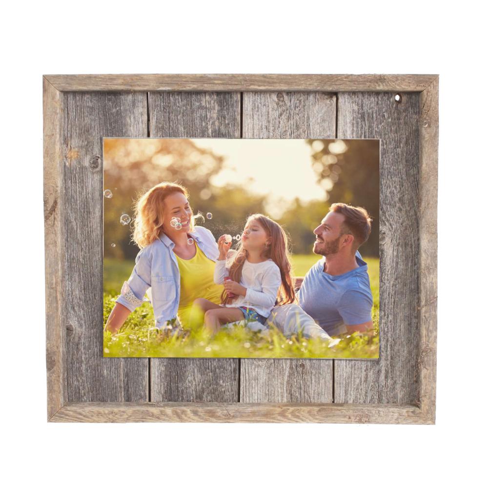 8x10 Rustic Weathered Grey Picture Frame with Plexiglass Holder - 380303. Picture 1