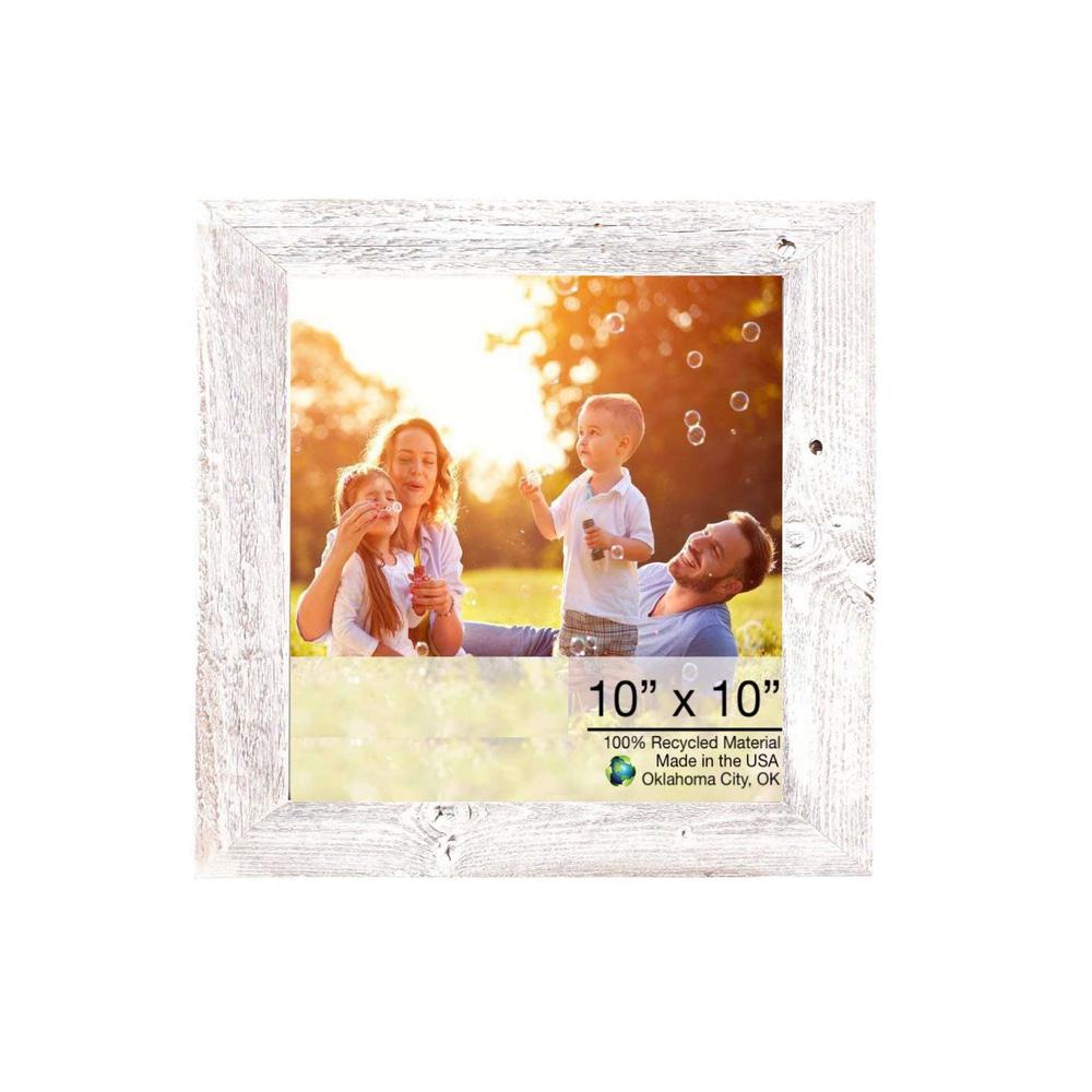 10x10 Rustic White washed Picture Frame with Plexiglass Holder - 380309. Picture 1