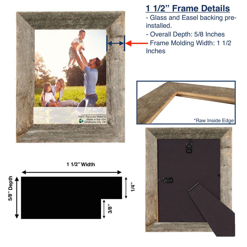 12"x13" Rustic Smoky Black Picture Frame - 380310. Picture 5