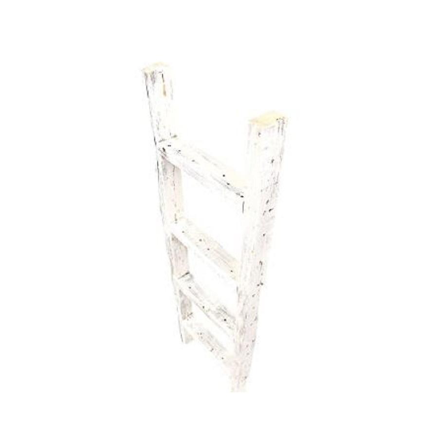 4 Step Rustic White Wood Ladder Shelf - 380340. Picture 2