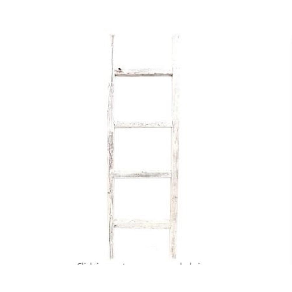 4 Step Rustic White Wood Ladder Shelf - 380340. Picture 3